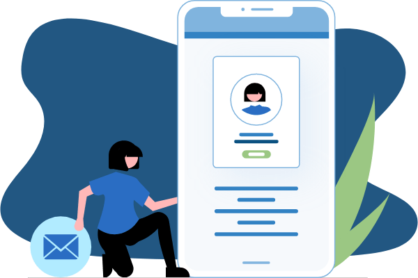 Person posting on social media