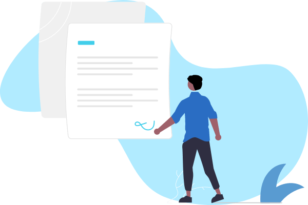 Person writing legal contract